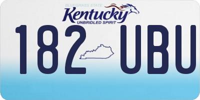 KY license plate 182UBU
