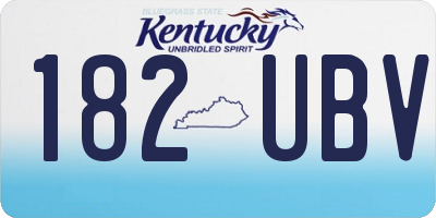 KY license plate 182UBV