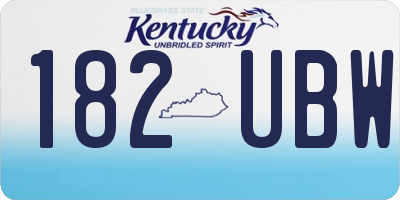 KY license plate 182UBW