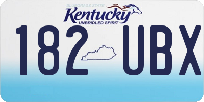 KY license plate 182UBX
