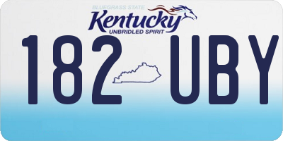 KY license plate 182UBY