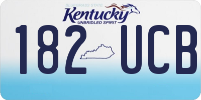 KY license plate 182UCB