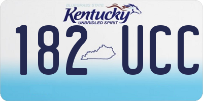 KY license plate 182UCC