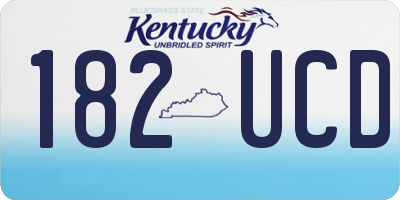 KY license plate 182UCD