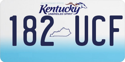 KY license plate 182UCF