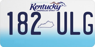 KY license plate 182ULG