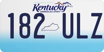 KY license plate 182ULZ