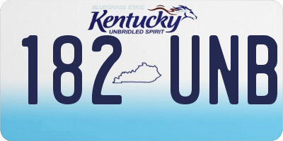 KY license plate 182UNB