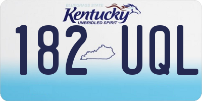 KY license plate 182UQL