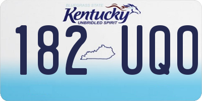 KY license plate 182UQO