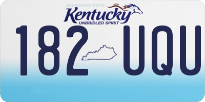 KY license plate 182UQU