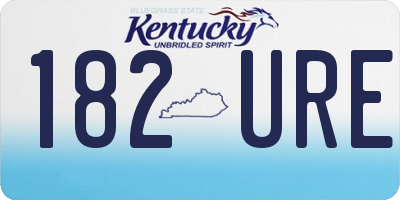 KY license plate 182URE
