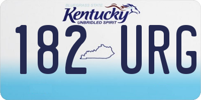 KY license plate 182URG