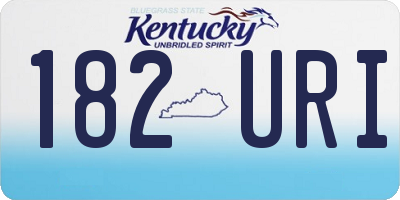 KY license plate 182URI
