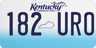 KY license plate 182URO