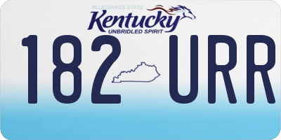 KY license plate 182URR