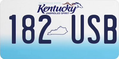 KY license plate 182USB