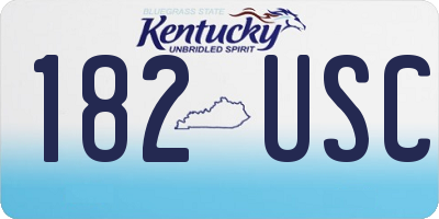 KY license plate 182USC