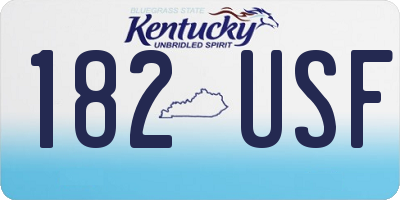 KY license plate 182USF