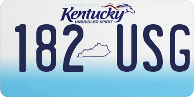 KY license plate 182USG