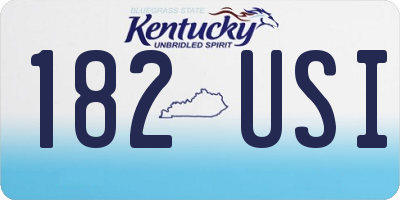 KY license plate 182USI