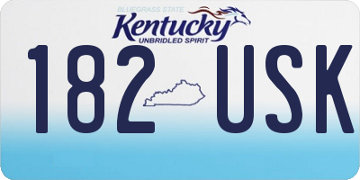 KY license plate 182USK