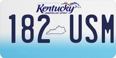 KY license plate 182USM