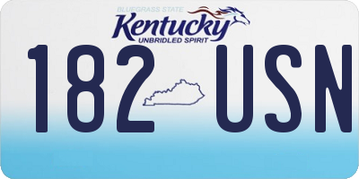 KY license plate 182USN