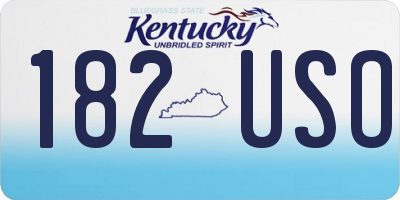 KY license plate 182USO
