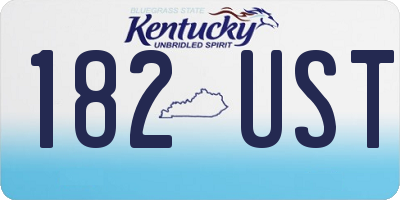 KY license plate 182UST