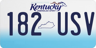 KY license plate 182USV