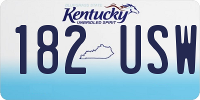 KY license plate 182USW