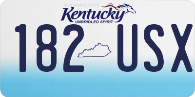KY license plate 182USX