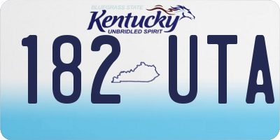 KY license plate 182UTA
