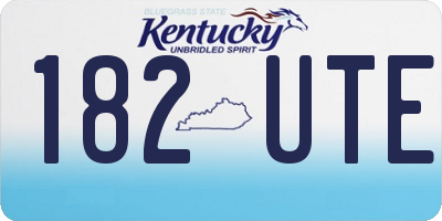 KY license plate 182UTE