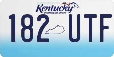 KY license plate 182UTF