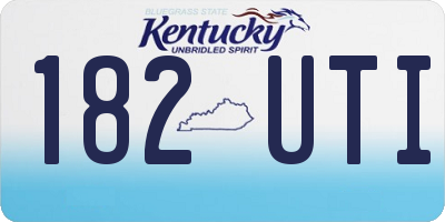 KY license plate 182UTI