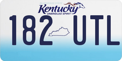 KY license plate 182UTL
