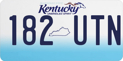KY license plate 182UTN