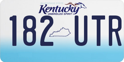 KY license plate 182UTR