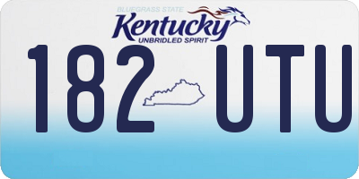 KY license plate 182UTU