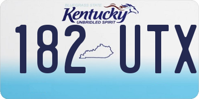 KY license plate 182UTX