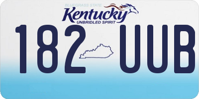 KY license plate 182UUB