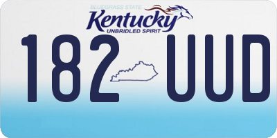 KY license plate 182UUD