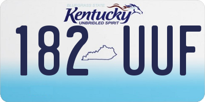 KY license plate 182UUF