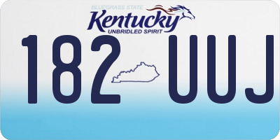 KY license plate 182UUJ