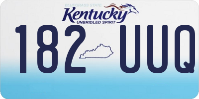 KY license plate 182UUQ