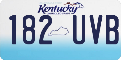 KY license plate 182UVB
