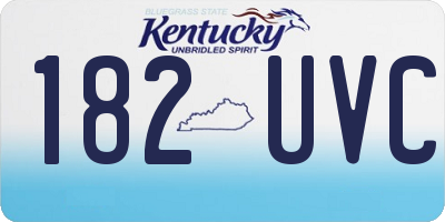KY license plate 182UVC