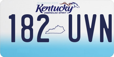 KY license plate 182UVN